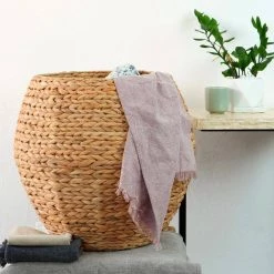 Water Hyacinth Natural Multipurpose Barrel Storage Tub with Lid, Basket for Organizing, Ottoman Stool by Vintiquewise 17 Water Hyacinth Natural Multipurpose Barrel Storage Tub with Lid, Basket for Organizing, Ottoman Stool by Vintiquewise -Camaflexi Shop natural vintiquewise ottomans qi004214 31 1000