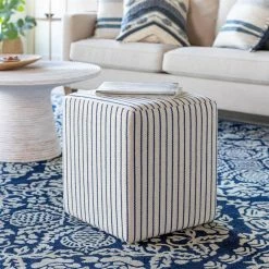 Gerhard Navy Accent Pouf Ottoman by Artistic Weavers -Camaflexi Shop navy artistic weavers ottomans s00161002847 31 1000