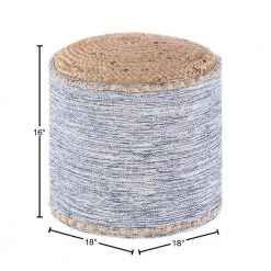 Laney Navy/White Accent Pouf by Artistic Weavers -Camaflexi Shop navy white artistic weavers ottomans s00161024239 40 1000