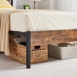 Twin Metal Platform Bed with Modern Wood Headboard and Footboard 12.2 in. H Non-Slip without Noise/Under Bed Storage by VECELO 17 Twin Metal Platform Bed with Modern Wood Headboard and Footboard 12.2 in. H Non-Slip without Noise/Under Bed Storage by VECELO -Camaflexi Shop none vecelo platform beds khd btj mbt03 rbn 31 1000