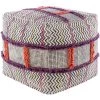 Isidora Texture Orange Cotton Cube Accent Pouf by Artistic Weavers