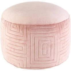 Dante Solid Rose Cotton Cylinder Accent Pouf by Artistic Weavers