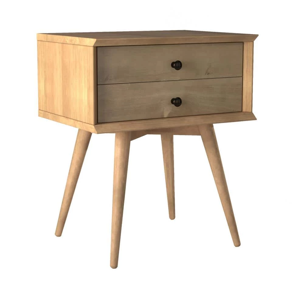 Mid-Century 2-Drawer Scandinavian Oak Nightstand by Camaflexi 3 Mid-Century 2-Drawer Scandinavian Oak Nightstand by Camaflexi