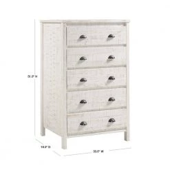 Baja 5-Drawer Shabby White Chest of Drawers by Camaflexi -Camaflexi Shop shabby white camaflexi chest of drawers bj309 40 1000