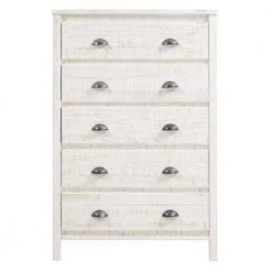 Baja 5-Drawer Shabby White Chest of Drawers by Camaflexi -Camaflexi Shop shabby white camaflexi chest of drawers bj309 c3 1000