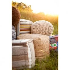 Daphnis Tan Accent Pouf Ottoman by Artistic Weavers -Camaflexi Shop tan artistic weavers ottomans s00151050925 31 1000