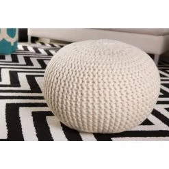 Tulsin Tan Accent Pouf Ottoman by Artistic Weavers -Camaflexi Shop tan artistic weavers ottomans s00151051089 31 1000