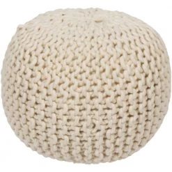 Tulsin Tan Accent Pouf Ottoman by Artistic Weavers