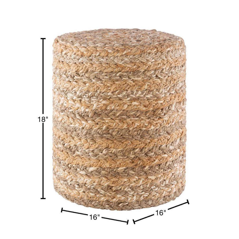 Colm Tan Accent Pouf by Artistic Weavers 5 Colm Tan Accent Pouf by Artistic Weavers - Image 3