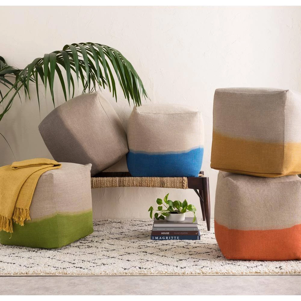 Itoku Taupe Accent Pouf by Artistic Weavers 6 Itoku Taupe Accent Pouf by Artistic Weavers - Image 4