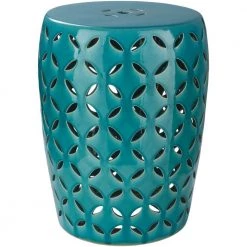 Araceli Teal Garden Stool by Artistic Weavers
