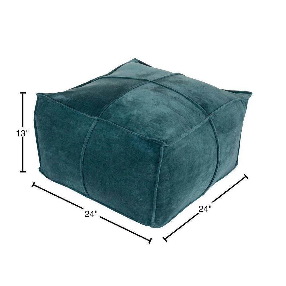 Belinda Teal Accent Pouf by Artistic Weavers 4 Belinda Teal Accent Pouf by Artistic Weavers - Image 2