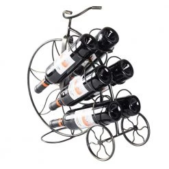 Vintage Decorative Metal Bicycle 6-Bottle Countertop Tabletop Wine Holder by Vintiquewise