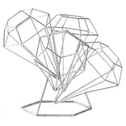 Vintage Decorative Metal Diamond Shaped Tabletop Countertop Wine 4-Bottle Holder by Vintiquewise -Camaflexi Shop vintiquewise wine racks qi003564 4f 1000