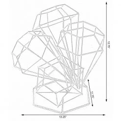 Vintage Decorative Metal Diamond Shaped Tabletop Countertop Wine 4-Bottle Holder by Vintiquewise -Camaflexi Shop vintiquewise wine racks qi003564 fa 1000