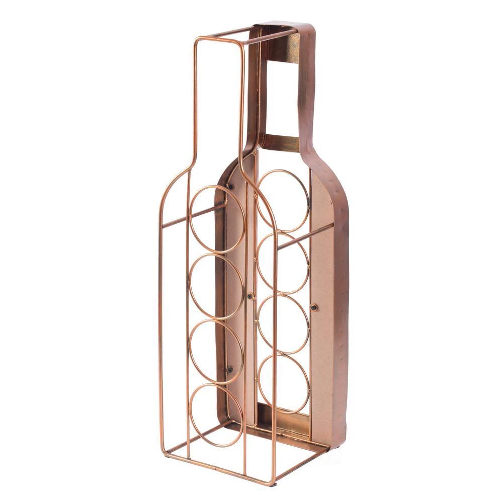 Vintage Decorative Metal Bottle Shaped Freestanding 4-Wine Bottle Holder by Vintiquewise 6 Vintage Decorative Metal Bottle Shaped Freestanding 4-Wine Bottle Holder by Vintiquewise - Image 4