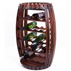Rustic 23 Bottles Barrel Shaped Wooden Wine Rack by Vintiquewise -Camaflexi Shop vintiquewise wine racks qi003604l 31 1000