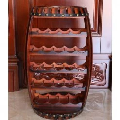 Rustic 23 Bottles Barrel Shaped Wooden Wine Rack by Vintiquewise -Camaflexi Shop vintiquewise wine racks qi003604l 4f 1000