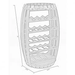 Rustic 23 Bottles Barrel Shaped Wooden Wine Rack by Vintiquewise -Camaflexi Shop vintiquewise wine racks qi003604l fa 1000