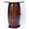 Rustic Lockable Barrel Shaped Wine Bar Cabinet Wooden End Table by Vintiquewise