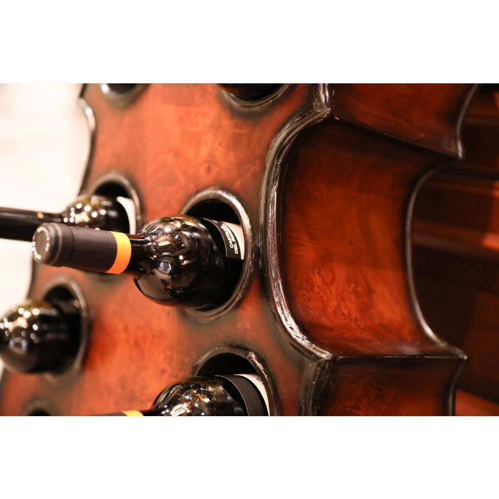 Decorative 10 Bottle Wooden Cello Shaped Wine Rack 53 in. Floor Violin by Vintiquewise 5 Decorative 10 Bottle Wooden Cello Shaped Wine Rack 53 in. Floor Violin by Vintiquewise - Image 3