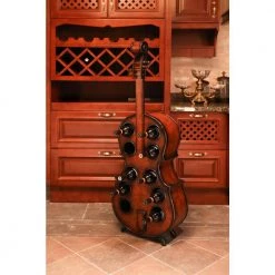 Decorative 10 Bottle Wooden Cello Shaped Wine Rack 53 in. Floor Violin by Vintiquewise 13 Decorative 10 Bottle Wooden Cello Shaped Wine Rack 53 in. Floor Violin by Vintiquewise -Camaflexi Shop vintiquewise wine racks qi003607l fa 1000