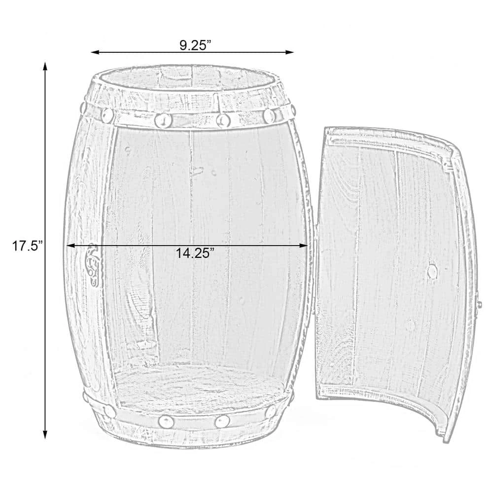 Wooden Barrel Shaped Vintage Decorative Wine Rack Storage by Vintiquewise 4 Wooden Barrel Shaped Vintage Decorative Wine Rack Storage by Vintiquewise - Image 2