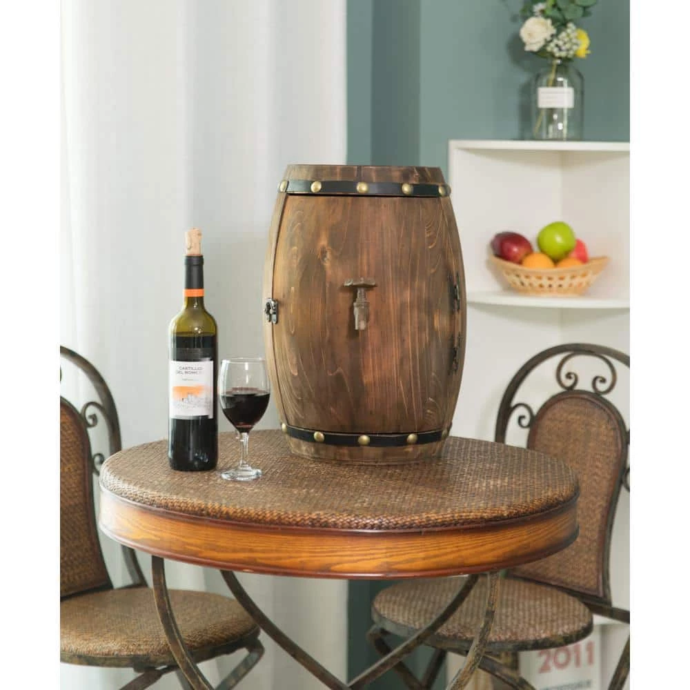 Wooden Barrel Shaped Vintage Decorative Wine Rack Storage by Vintiquewise 9 Wooden Barrel Shaped Vintage Decorative Wine Rack Storage by Vintiquewise - Image 7