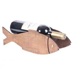 Wooden Single Bottle Fish Shaped Vintage Decorative Wine Holder by Vintiquewise 13 Wooden Single Bottle Fish Shaped Vintage Decorative Wine Holder by Vintiquewise -Camaflexi Shop vintiquewise wine racks qi003660 31 1000
