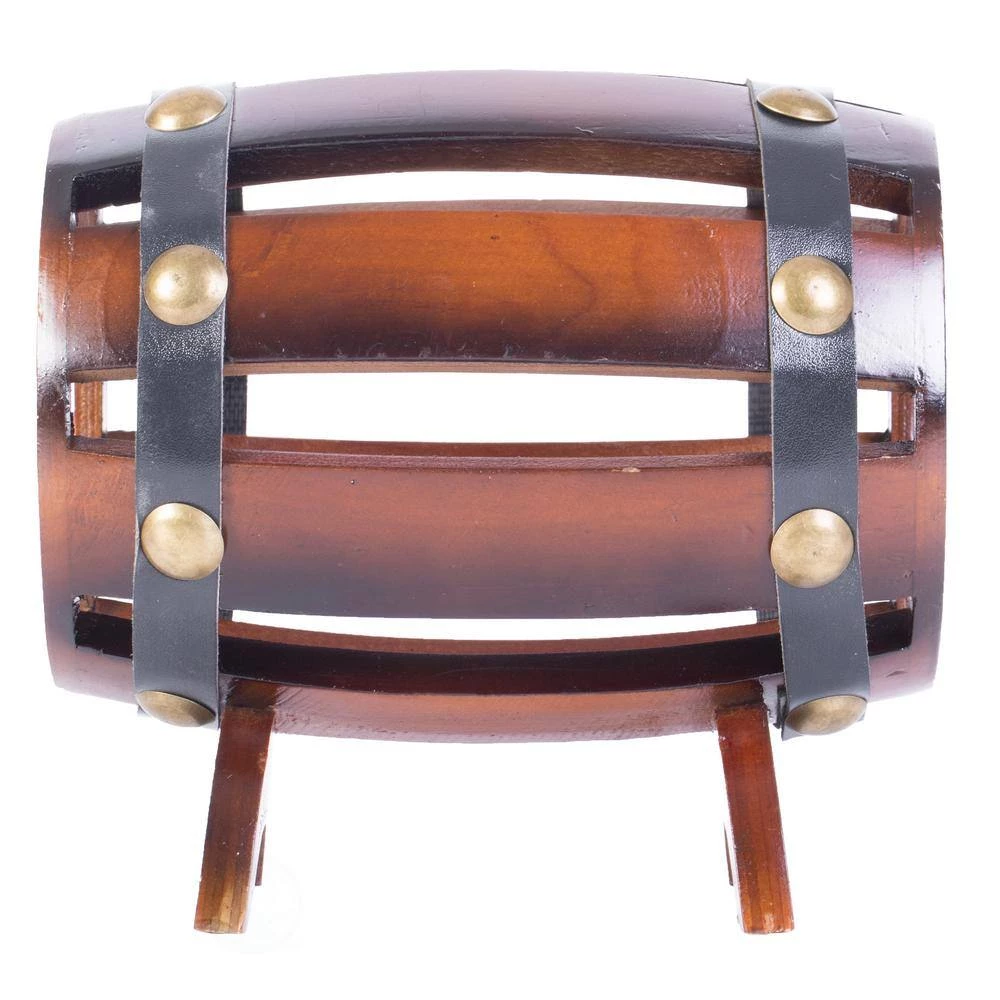 Wooden Single Bottle Wine Barrel Shaped Vintage Decorative Wine Holder by Vintiquewise 5 Wooden Single Bottle Wine Barrel Shaped Vintage Decorative Wine Holder by Vintiquewise - Image 3