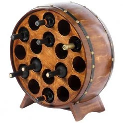 Wooden Stackable Round Shaped Wine Barrel Wine Rack, 1-Rack by Vintiquewise