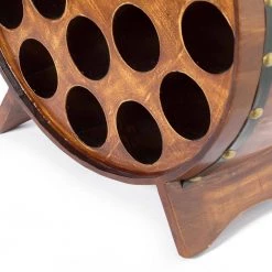 Wooden Stackable Round Shaped Wine Barrel Wine Rack, 1-Rack by Vintiquewise -Camaflexi Shop vintiquewise wine racks qi003950 fa 1000