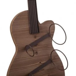 Holds 2-Bottles Black Metal Wall Mount Guitar Shaped Wine Rack by Vintiquewise -Camaflexi Shop vintiquewise wine racks qi004274 76 1000