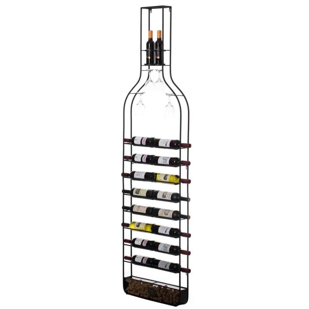 Big Vintage Decorative Metal-Bottle Shaped Wine Rack for Living Room Dining or Entryway by Vintiquewise 3 Big Vintage Decorative Metal-Bottle Shaped Wine Rack for Living Room Dining or Entryway by Vintiquewise