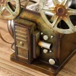 Decorative Vintage Single-Bottle Bronze Metal Film Projector Wine Wine Rack for Tabletop or Countertop by Vintiquewise -Camaflexi Shop vintiquewise wine racks qi004536 4f 1000