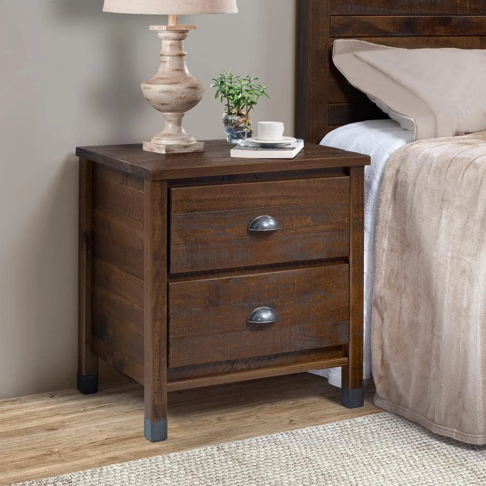 Baja 2-Drawer Walnut Nightstand by Camaflexi 8 Baja 2-Drawer Walnut Nightstand by Camaflexi - Image 6