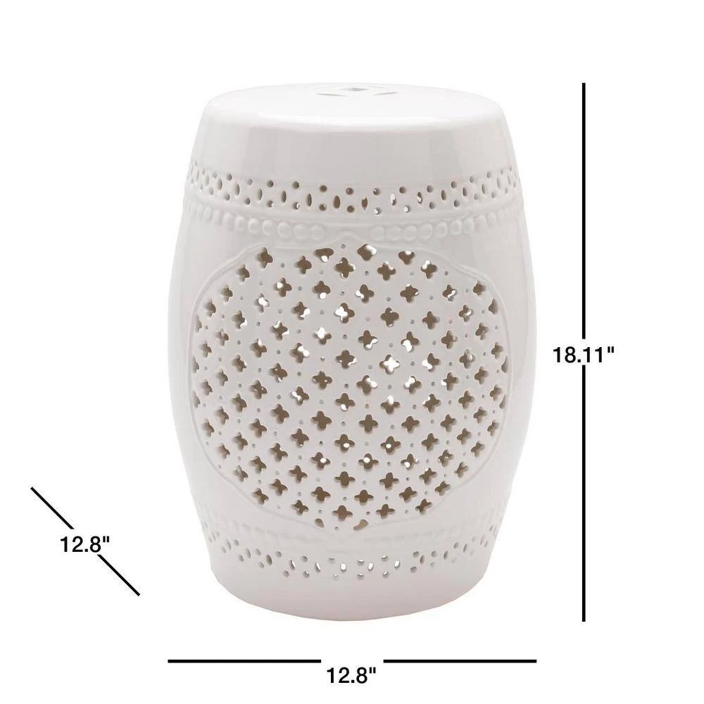 Decarolous White Stool by Artistic Weavers 5 Decarolous White Stool by Artistic Weavers - Image 3