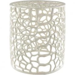 Oenthu 16.25 in. Stool in White by Artistic Weavers