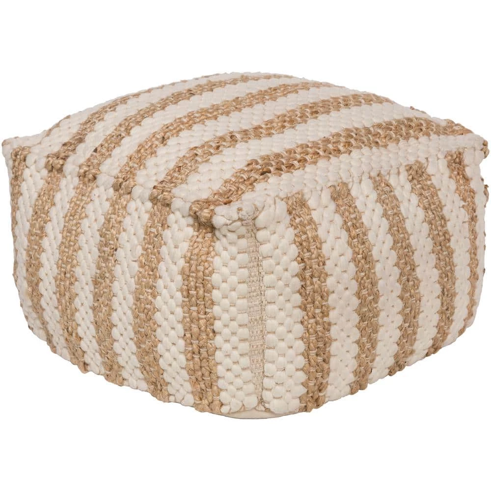 Orryn White Accent Pouf Ottoman by Artistic Weavers 3 Orryn White Accent Pouf Ottoman by Artistic Weavers