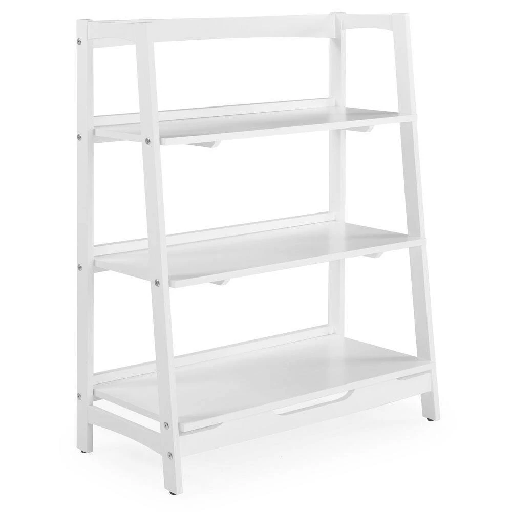 Mid Century Modern 36 in Wide White Solid Wood 3 Shelf Open Bookcase by Camaflexi 4 Mid Century Modern 36 in Wide White Solid Wood 3 Shelf Open Bookcase by Camaflexi - Image 2