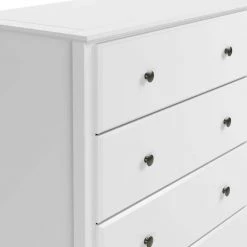 Shaker Style 5-Drawers White Chest of Drawers 48.75 H x 34.5 W x 19.25 D by Camaflexi -Camaflexi Shop white camaflexi chest of drawers shk203 4f 1000
