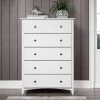 Shaker Style 5-Drawers White Chest of Drawers 48.75 H x 34.5 W x 19.25 D by Camaflexi -Camaflexi Shop white camaflexi chest of drawers shk203 64 1000