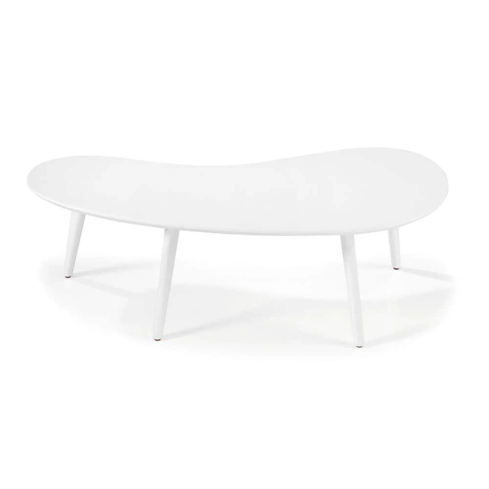 Mid Century Modern 47.25 in White Abstract Solid Wood Coffee Table by Camaflexi 8 Mid Century Modern 47.25 in White Abstract Solid Wood Coffee Table by Camaflexi - Image 7