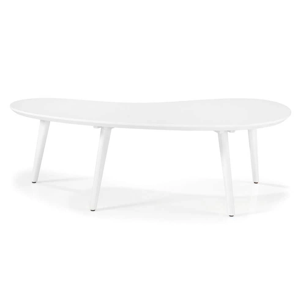 Mid Century Modern 47.25 in White Abstract Solid Wood Coffee Table by Camaflexi 7 Mid Century Modern 47.25 in White Abstract Solid Wood Coffee Table by Camaflexi - Image 6