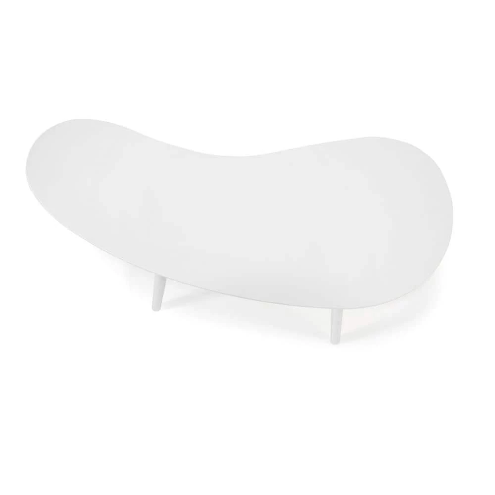 Mid Century Modern 47.25 in White Abstract Solid Wood Coffee Table by Camaflexi 4 Mid Century Modern 47.25 in White Abstract Solid Wood Coffee Table by Camaflexi - Image 3