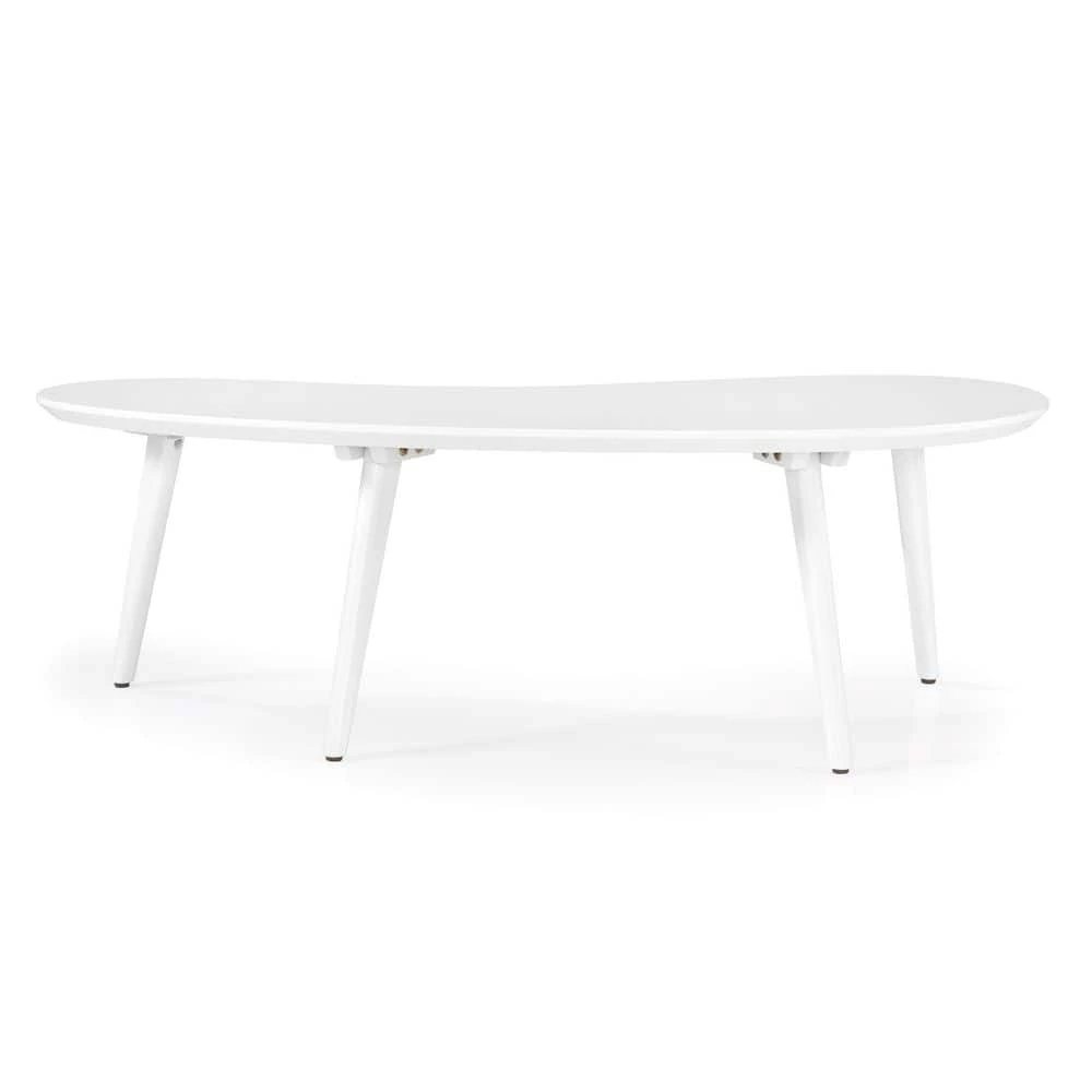 Mid Century Modern 47.25 in White Abstract Solid Wood Coffee Table by Camaflexi 6 Mid Century Modern 47.25 in White Abstract Solid Wood Coffee Table by Camaflexi - Image 5