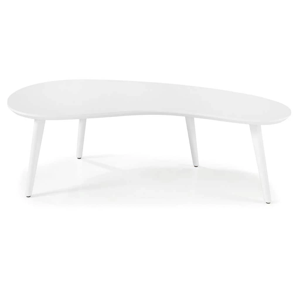 Mid Century Modern 47.25 in White Abstract Solid Wood Coffee Table by Camaflexi 3 Mid Century Modern 47.25 in White Abstract Solid Wood Coffee Table by Camaflexi - Image 2