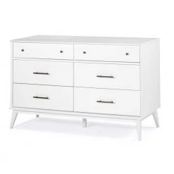 Mid-Century 6-Drawer White Dresser by Camaflexi