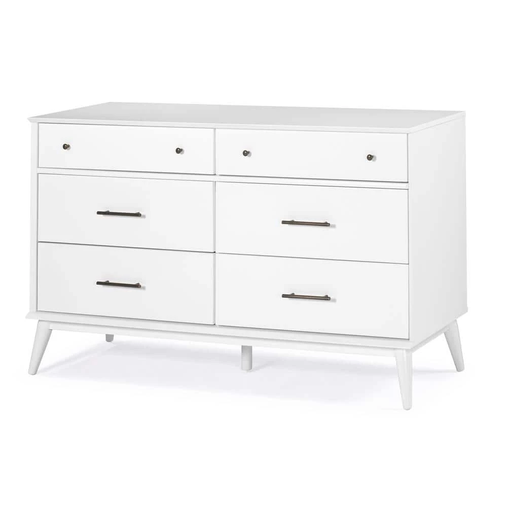 Mid-Century 6-Drawer White Dresser by Camaflexi 3 Mid-Century 6-Drawer White Dresser by Camaflexi