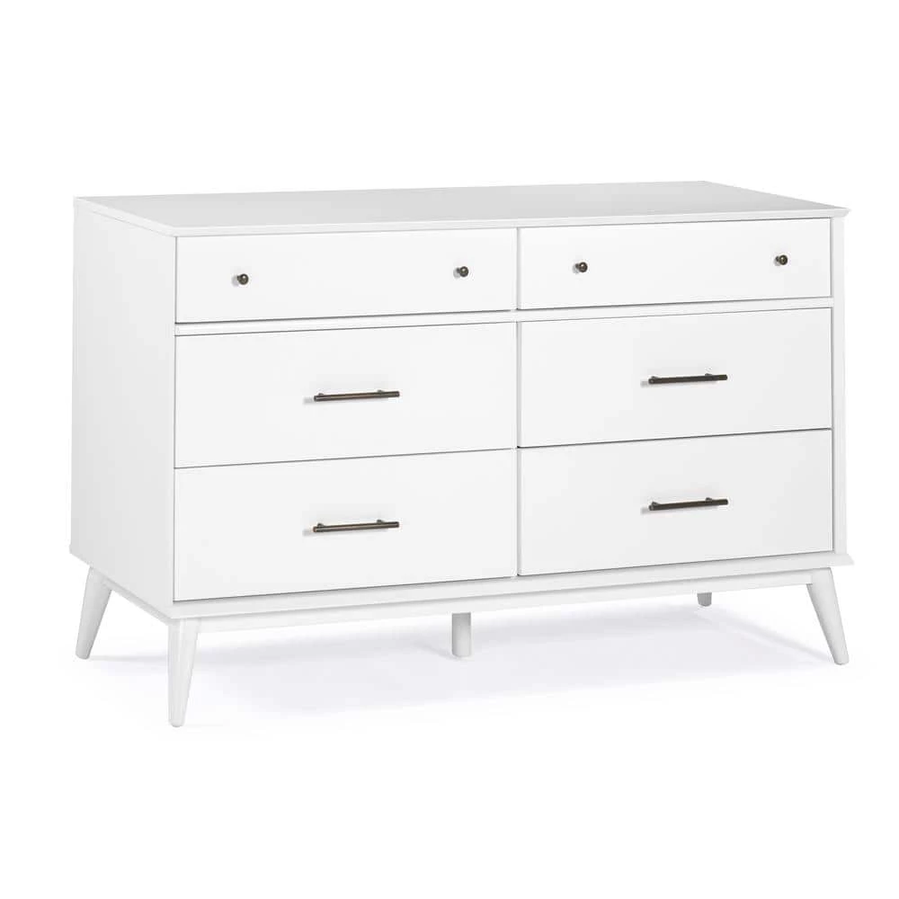 Mid-Century 6-Drawer White Dresser by Camaflexi 4 Mid-Century 6-Drawer White Dresser by Camaflexi - Image 2